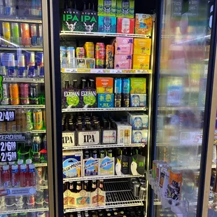 a refrigerator full of beer