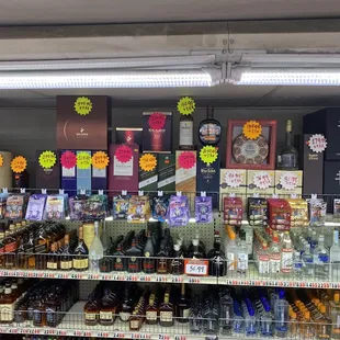 a variety of liquors