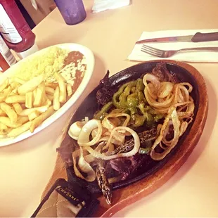 steak, rice, &amp; beans