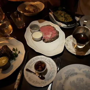 Prime rib and sides