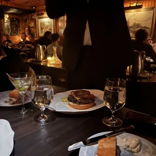 The classic burger with white glove table side service