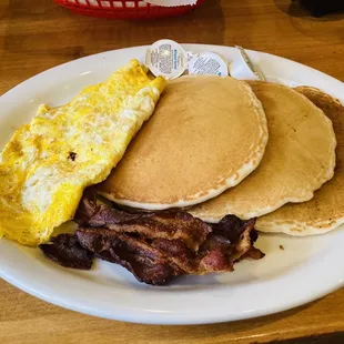 Pancakes, Eggs, Bacon