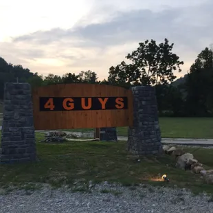 The signage up close that you can see from the parkway