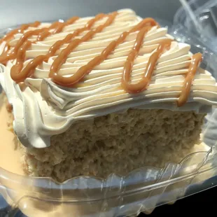 Slice of 4 Leches Cake.