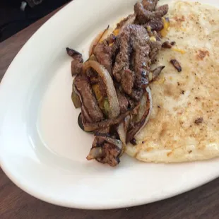 Beef fajita taco. Lotta meat.