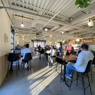 people sitting at tables