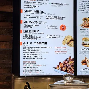 Menu as of December 2023