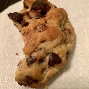 Half a peanut butter chocolate chip cookie (shared with my better half haha)