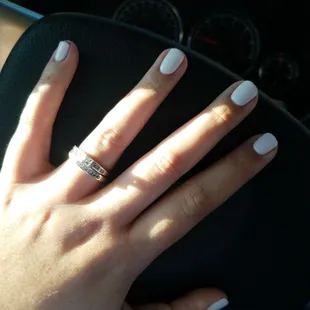 White dip powder nails