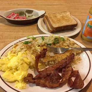 Breakfast Platter with bacon. Generous portions! **doesn&apos;t come with drink**