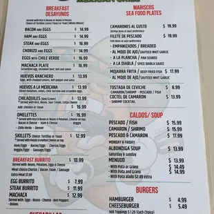 sushi and sashimi, menu