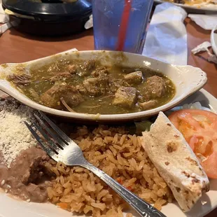Chile verde plate. So delicious