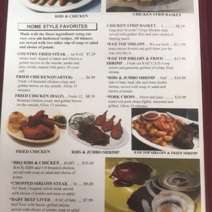 the menu