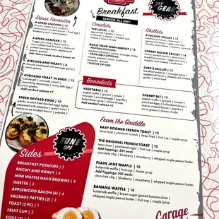 The full menu!  Lunch and dinner are also offered!