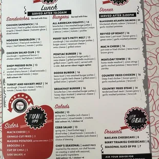 Menu - some of this info isn&apos;t available on the website, details about the Breakfast Burger, for example.