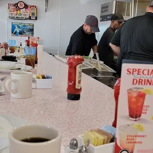View at the counter no room for a server