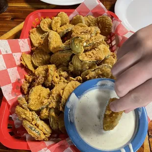Hand made fried pickles. Delicious!