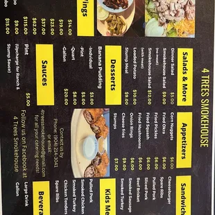 Menu back.