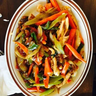 a bowl of stir fried vegetables