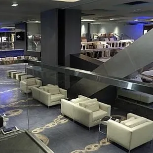 the seating area of the club