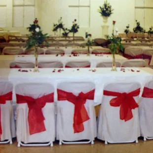 We provide all the chairs and tables for completely free! We'll even give you extra time the day before your event to setup!