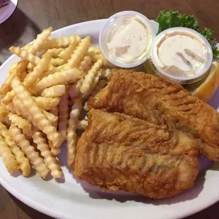 Fried cod and fries