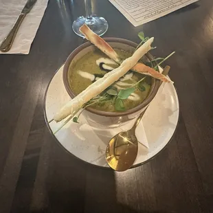 poblano soup .... The star f the show!