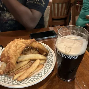 Fish and chips with Guinness