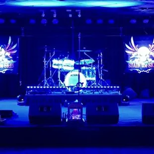 a stage set up for a concert