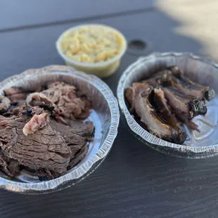 Half pound Brisket Half pound Ribs Potato Salad