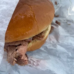 Sliced Brisket Sandwich