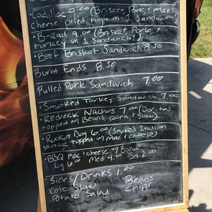 Menu board.