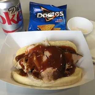Turkey sandwich with sweet bbq sauce