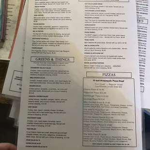 the menu