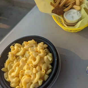 Original Mac &amp; cheese and a Kid's chicken tenders and fries