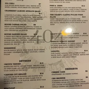 Page 3 of current menu