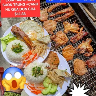 COM TAM CAC LOAI
BROKEN RICES WITH DIFFERENT TYPE OF GRILL MEAT