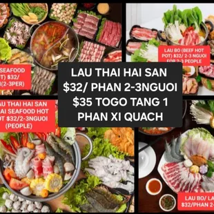 Lau thai hai san .  Thai seafood Hot pot