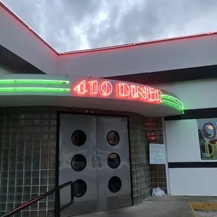 the entrance to the restaurant