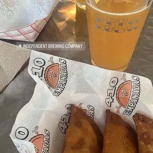 Two carne asada and one korean bbq empanada