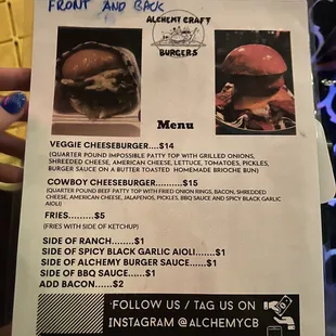 Burgers sold outside!