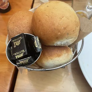 Bread rolls brought to the table