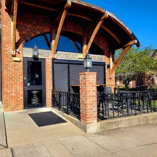 the entrance to the building