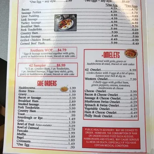 sushi and sashimi, menu