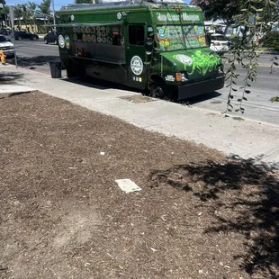 Truck is parked on the street