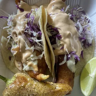 Beer Battered Fish tacos