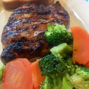 $6.00 grilled pork chop lunch. Excellent.