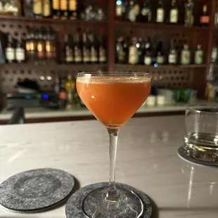 Dealers choice: the airplane.. (not 100% sure but the word airplane is in it, this drink had bourbon in it )