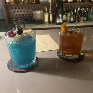 Blue Hawaii and old fashioned