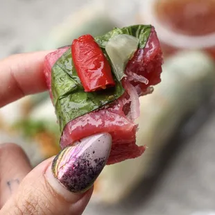 Nem Chua Bo (cured/fermented beef)